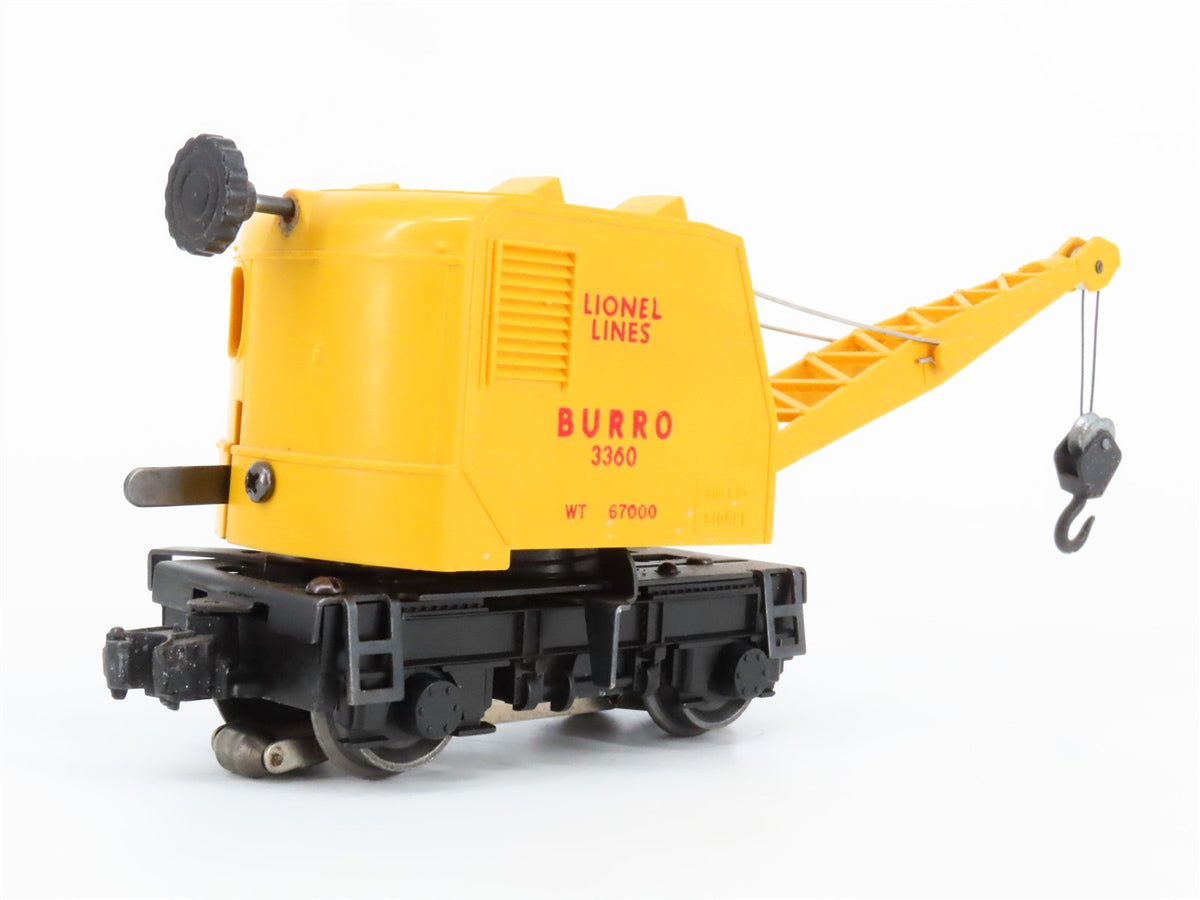 O Gauge 3-Rail Lionel Lines Burro Crane Car #3360