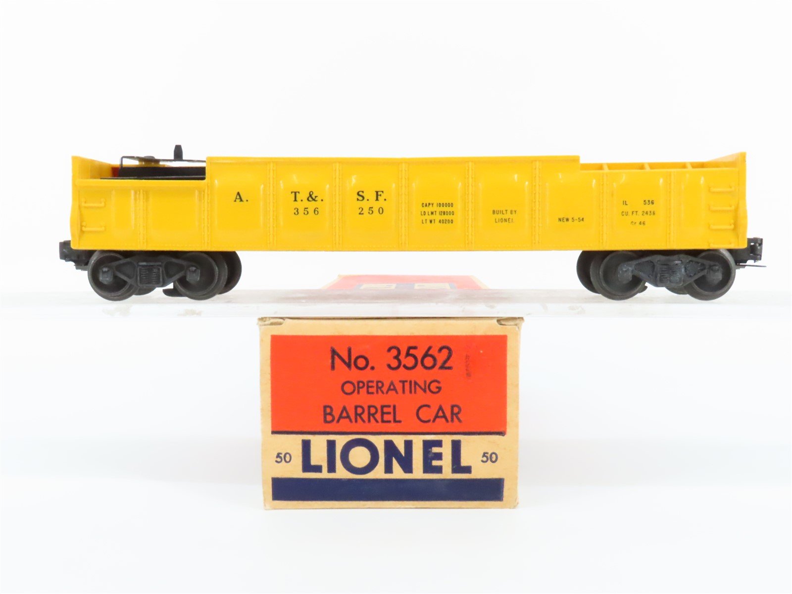 O Gauge 3-Rail Lionel 3562 AT&SF Santa Fe Operating Barrel Car 356250