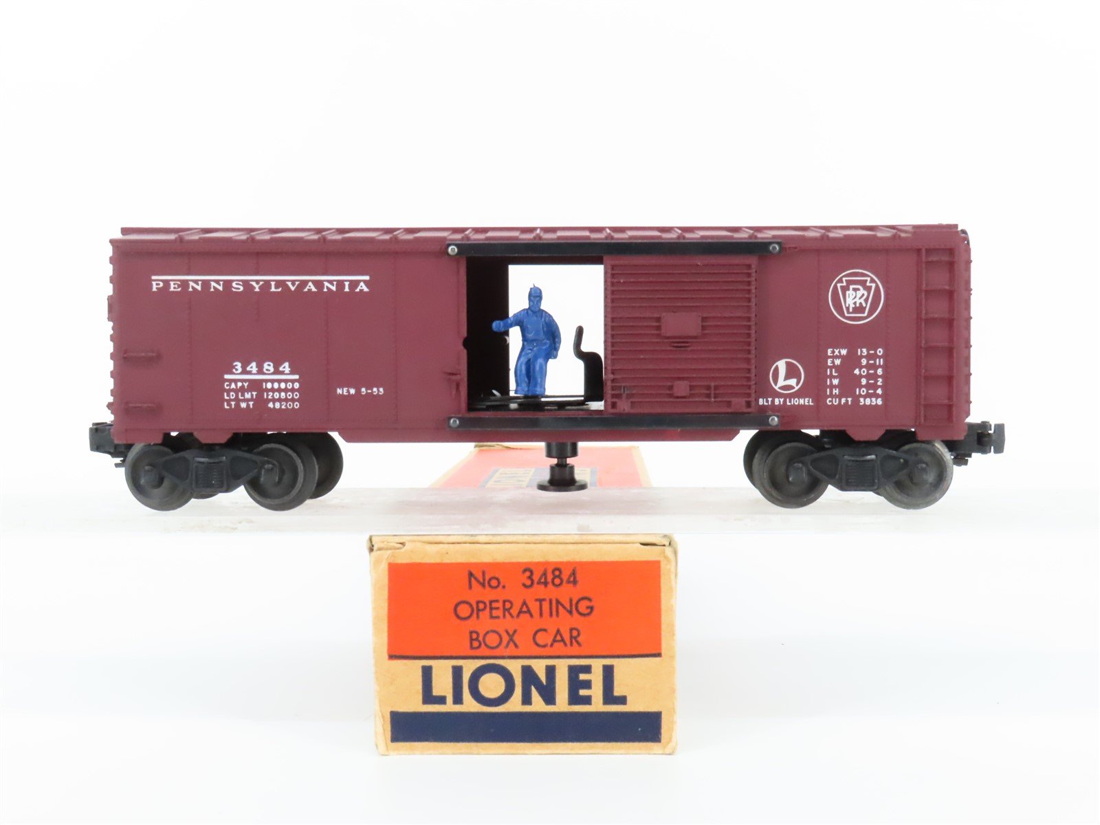 O Gauge 3-Rail Lionel PRR Pennsylvania Box Car #3484