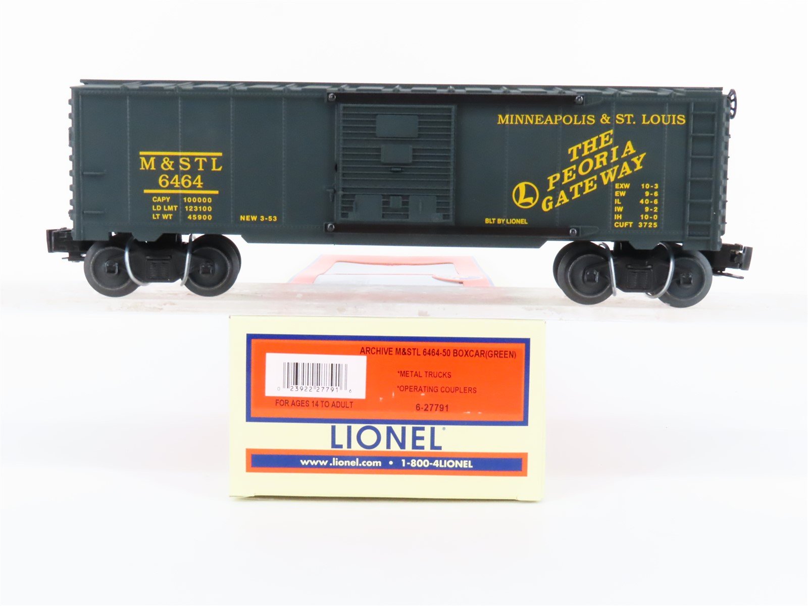 O Gauge 3-Rail Lionel 6-27791 Archive 6464 M&STL Minneapolis & St. Louis Boxcar