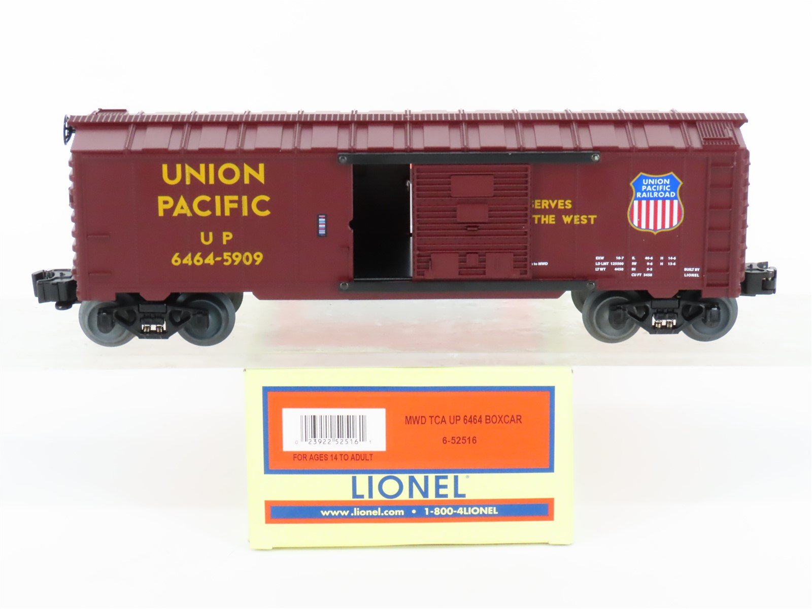 O Gauge 3-Rail Lionel 6-52516 MWD TCA 6464 UP Union Pacific Boxcar 6464-5909