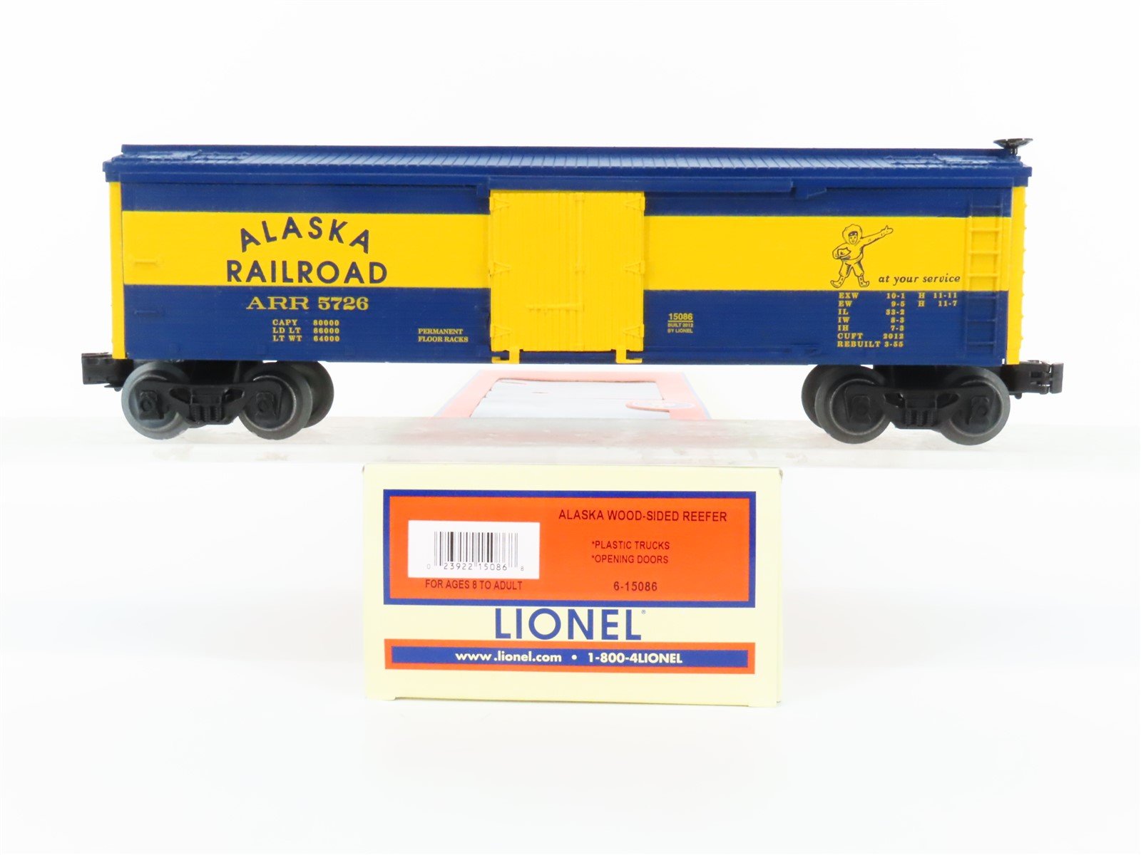 O Gauge 3-Rail Lionel 6-15086 ARR Alaska Railroad Wood-Sided Reefer #5726