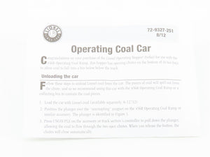 O Gauge 3-Rail Lionel 6-29327 Bethlehem Steel Operating Coal Car #2025 W/Load