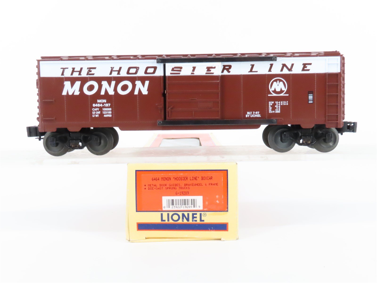 O Gauge 3-Rail Lionel 6-19289 MON 6464 Monon "Hoosier Line" Box Car #6464-197