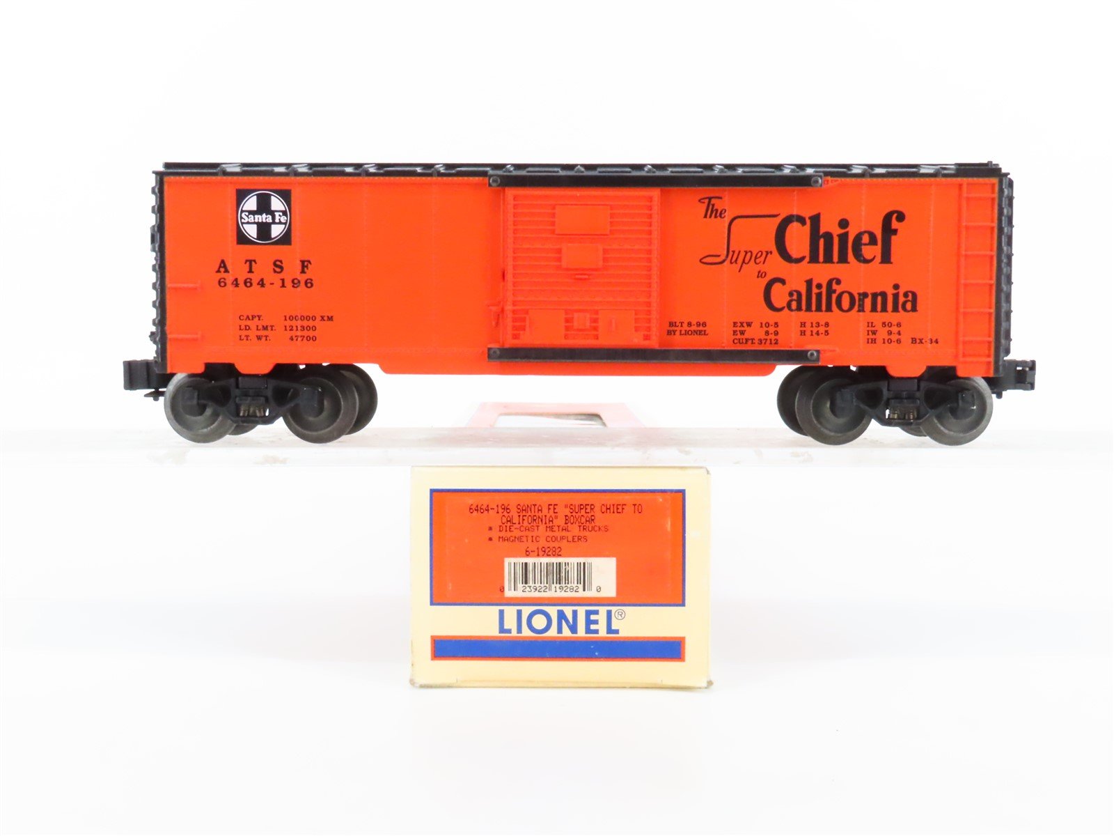 O Gauge 3-Rail Lionel 6-19282 ATSF "Super Chief California" Boxcar 6464-196