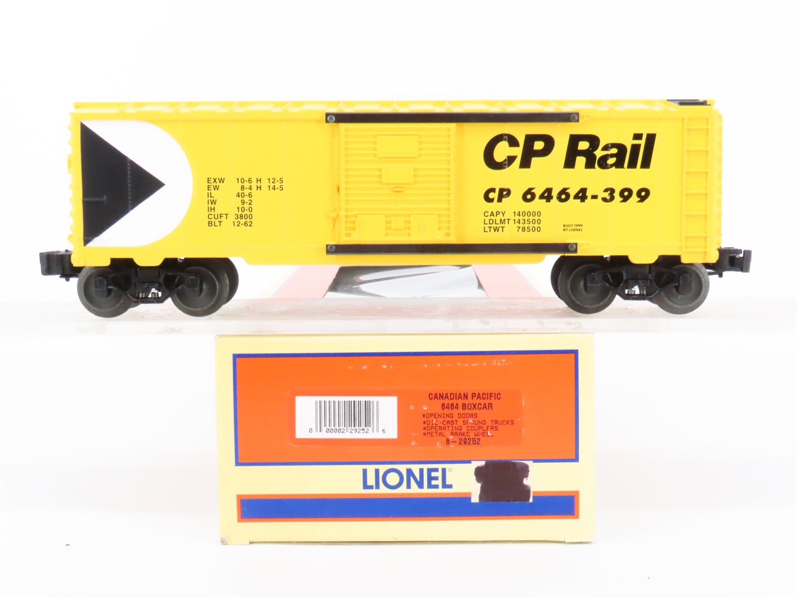 O Gauge 3-Rail Lionel 6-29252 CP Canadian Pacific 6464 Box Car #6464-399