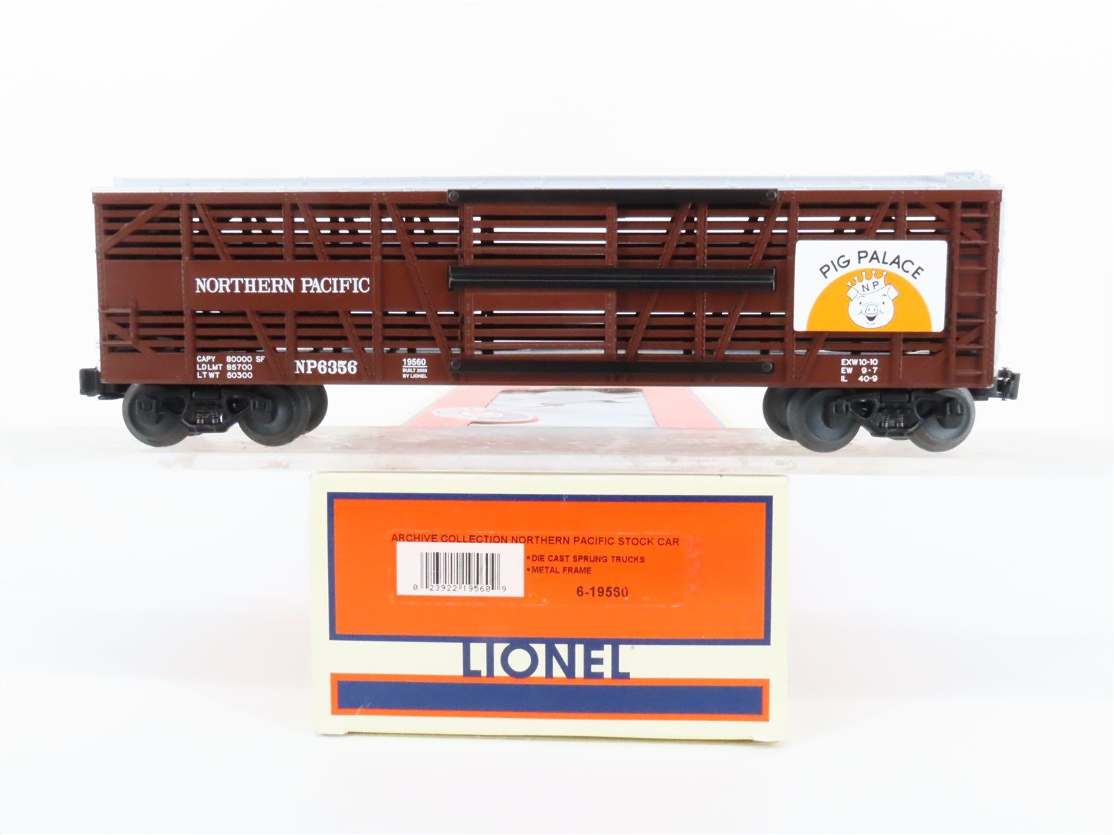O Gauge 3-Rail Lionel 6-19560 Archive NP "Pig Palace" Stock Car #6356