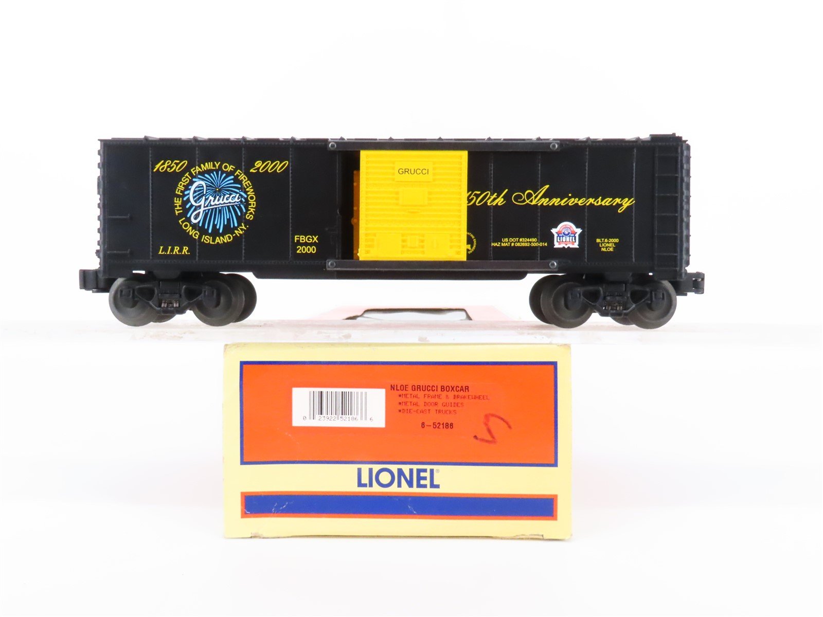 O Gauge 3-Rail Lionel 6-52186 LIRR FBGX Grucci 150th Anniversary Box Car 2000
