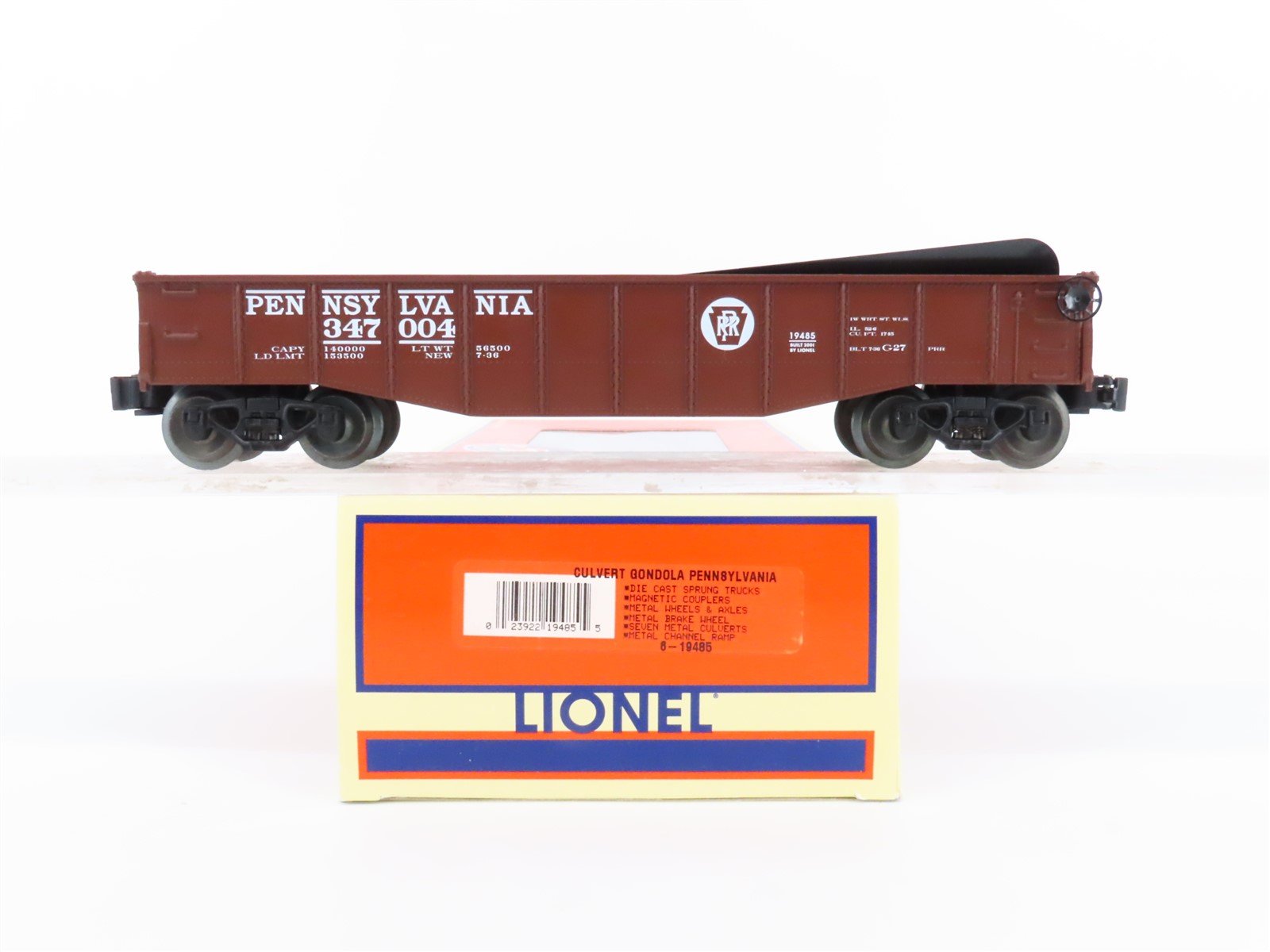 O Gauge 3-Rail Lionel 6-19485 PRR Pennsylvania Culvert Gondola #347004