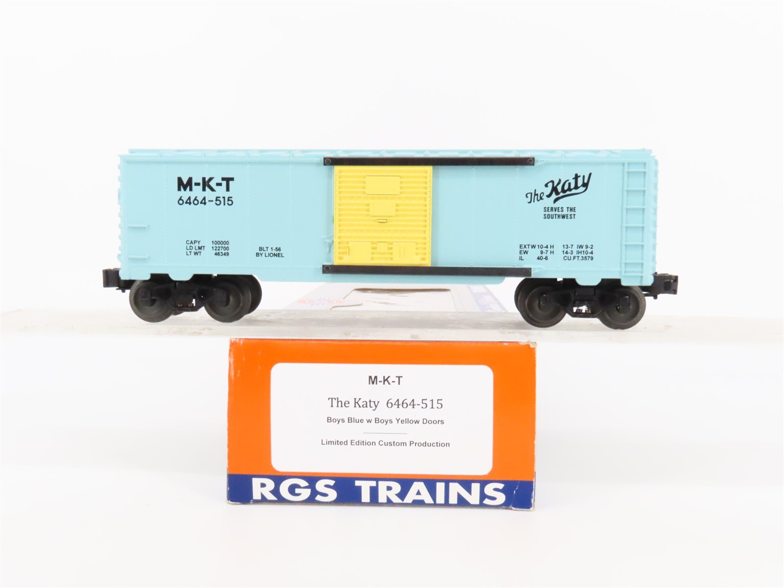 O Gauge 3-Rail Lionel RGS Trains LE MKT Katy Boys Blue Box Car #6464-515