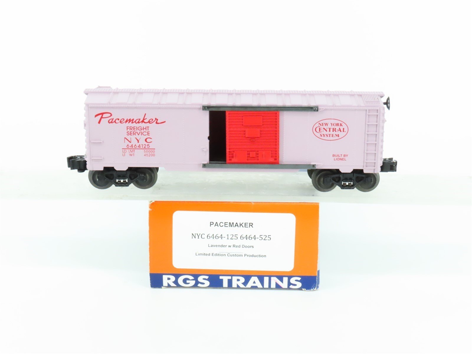 O Gauge 3-Rail Lionel RGS Trains LE NYC Pacemaker Lavender Boxcar 6464125 - RARE