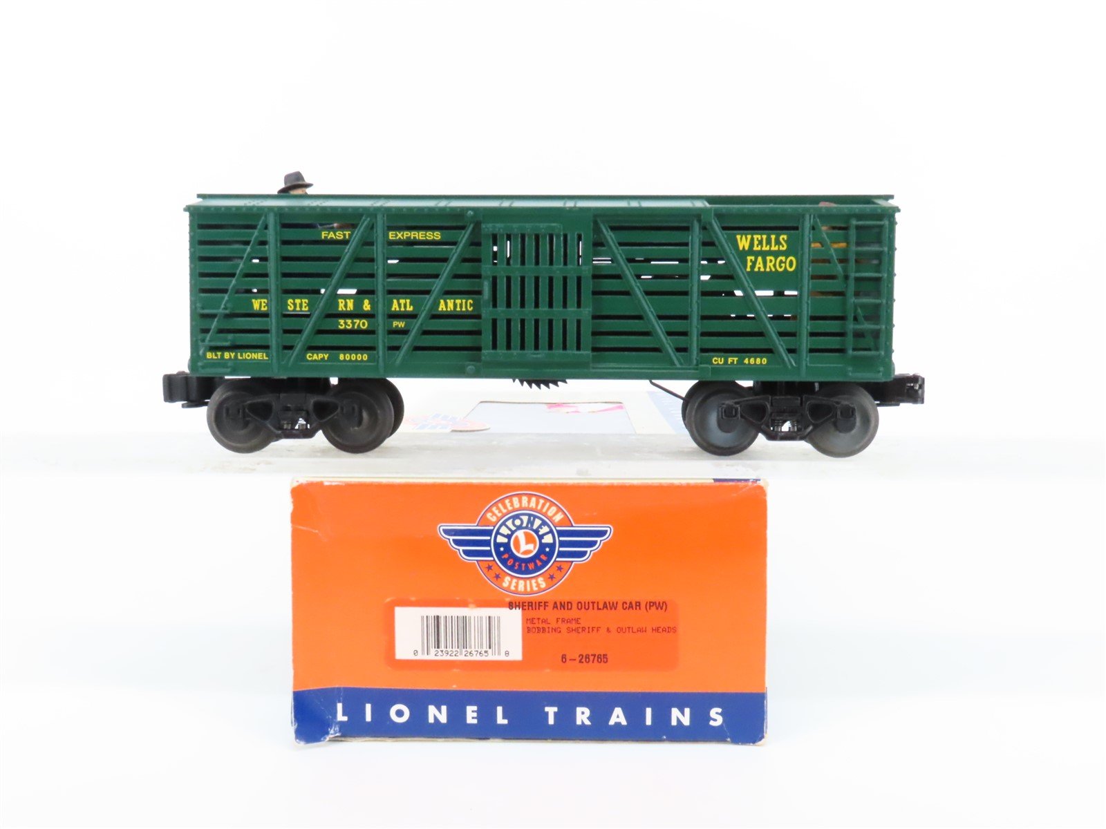 O Gauge 3-Rail Lionel Postwar 6-26765 W&A Wells Fargo Sheriff & Outlaw Car 3370