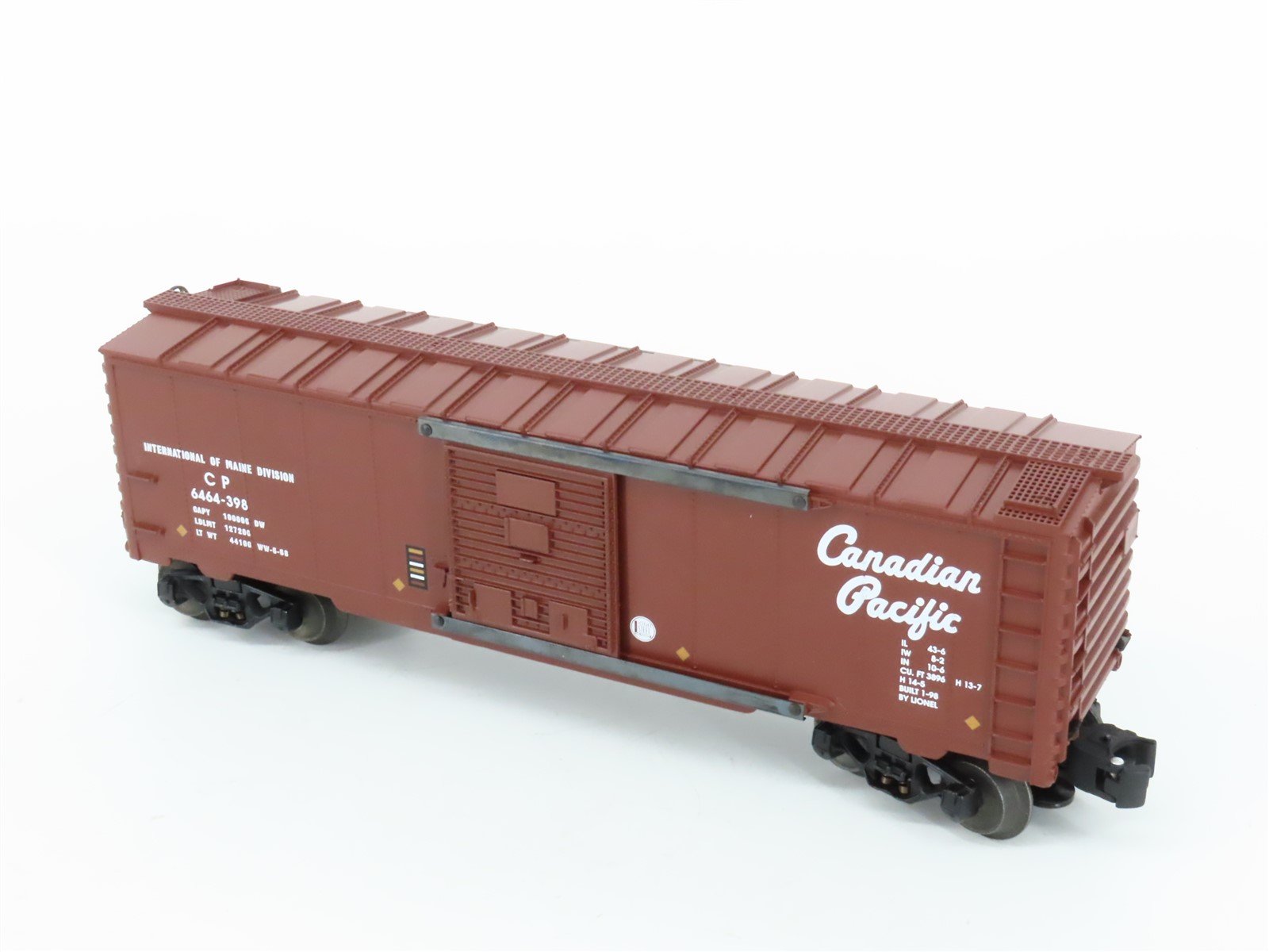 O Gauge 3-Rail Lionel #6-29215 6464 CP Canadian Pacific Box Car #6464-398