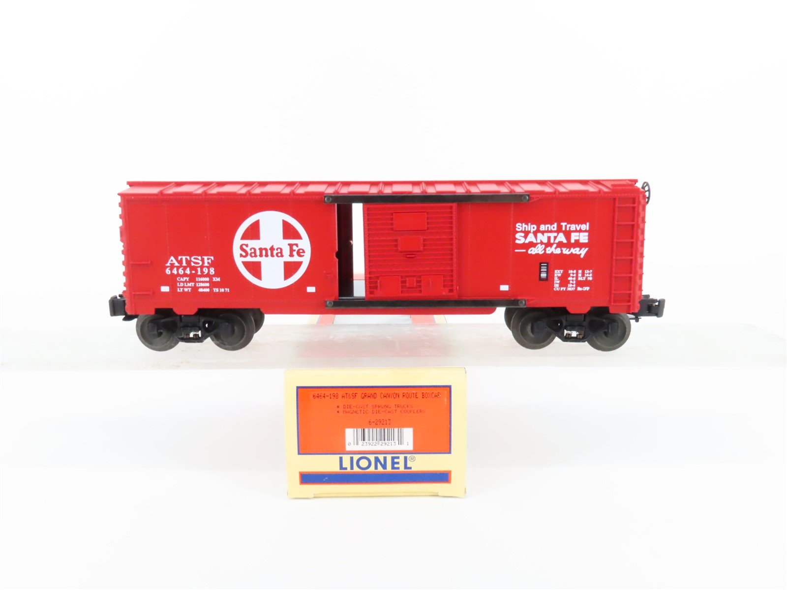 O Gauge 3-Rail Lionel 6-29213 6464 ATSF Santa Fe Ship & Travel Box Car #6464-198