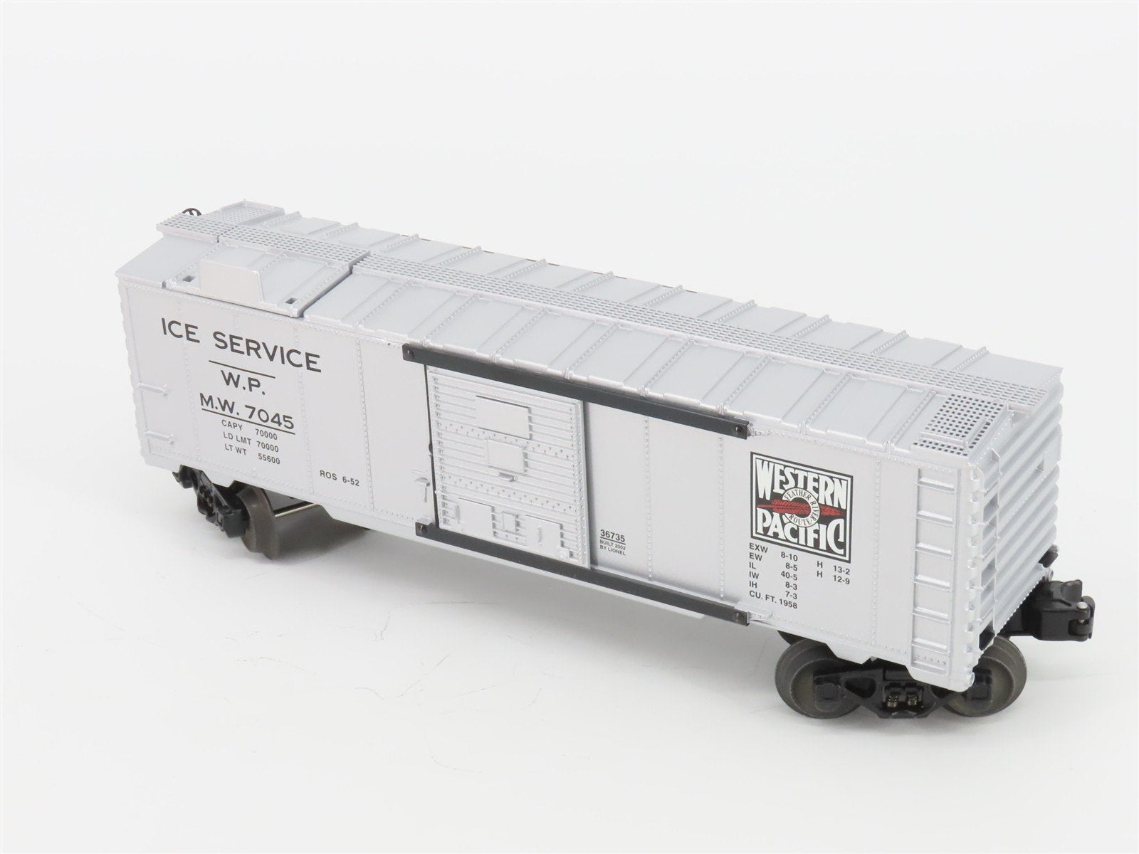O Gauge 3-Rail Lionel 6-36735 WP Western Pacific Ice Box Car #7045