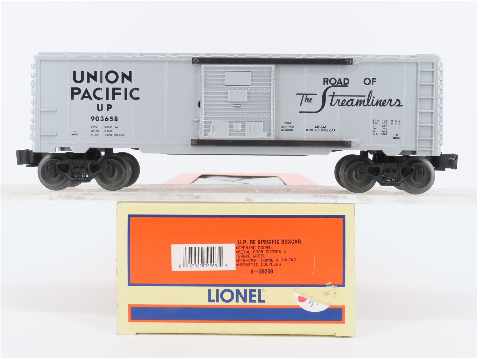 O Gauge 3-Rail Lionel 6-39208 UP Road of the Streamliners Boxcar #903658