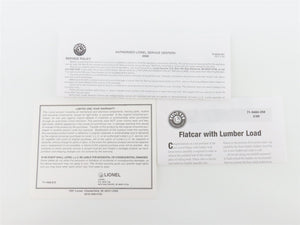 O Gauge 3-Rail Lionel 6-19484 Lionel Flat Car #6264 w/Lumber Load