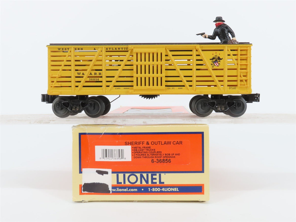 O Gauge 3-Rail Lionel 6-36856 W&amp;ARR Sheriff &amp; Outlaw Stock Car