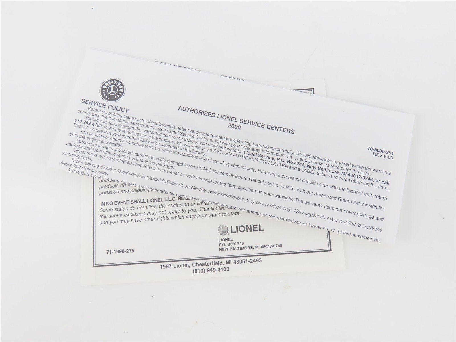 O Gauge 3-Rail Lionel 6-39207 UP Union Pacific 