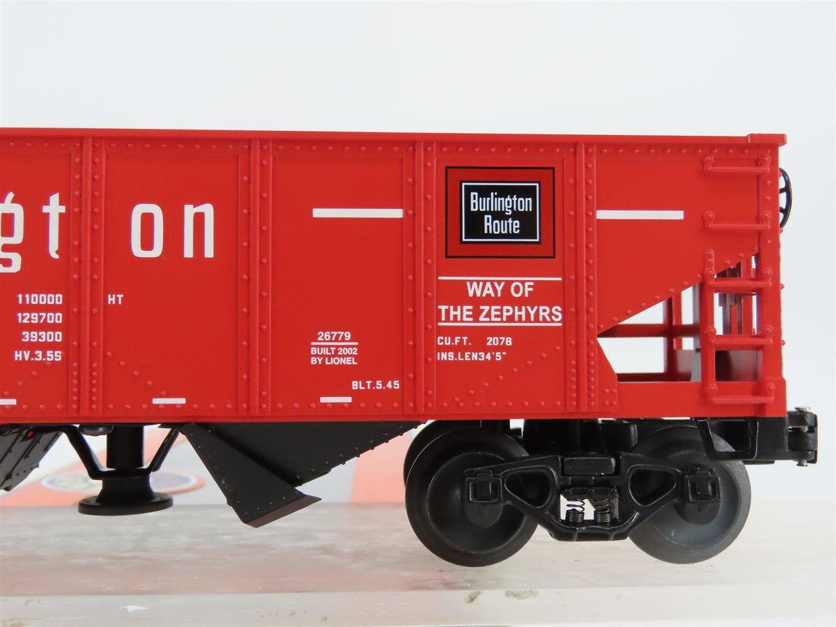 O Gauge 3-Rail Lionel 6-26779 CB&amp;Q Burlington Route 2-Bay Hopper #189312 w/ Load