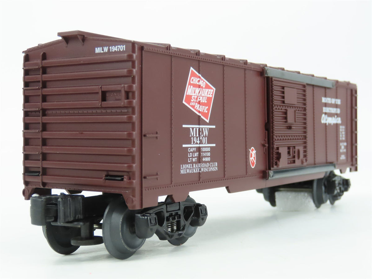 O Gauge 3-Rail Lionel 6-52246 MILW 2001 Milwaukee &quot;Olympian&quot; LRRC Boxcar #194701