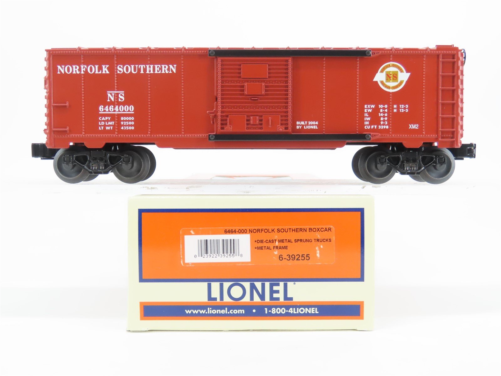 O Gauge 3-Rail Lionel 6-39255 NS Norfolk Southern Box Car #6464000