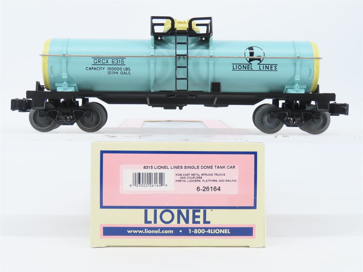 O Gauge 3-Rail Lionel 6-26164 The Girl&#39;s Train GRCX Single Dome Tank Car #6315