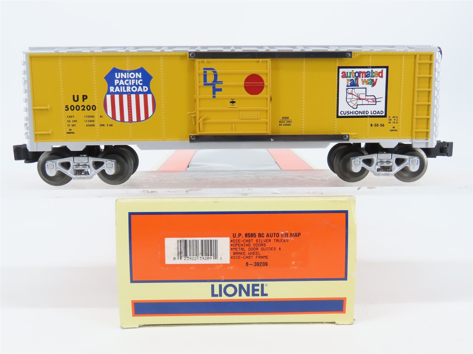 O Gauge 3-Rail Lionel 6-39209 UP Automated Rail Way 6565 Box Car #500200