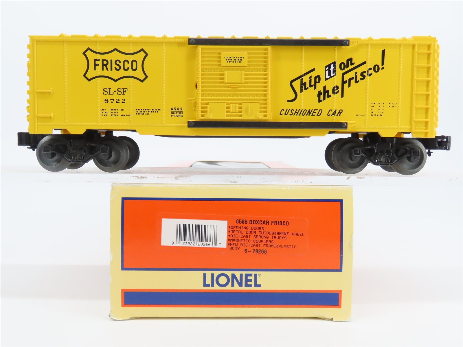 O Gauge 3-Rail Lionel 6-29266 SL-SF "Ship It On The Frisco" 6565 Box Car #8722