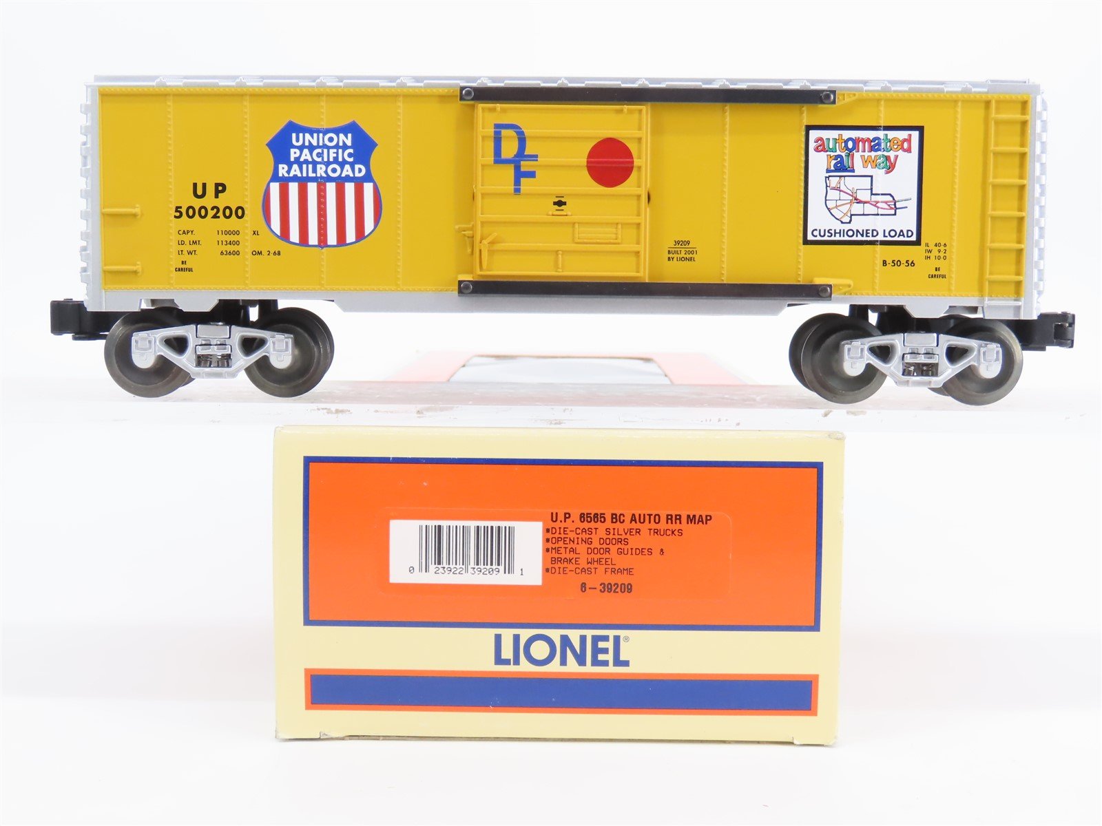 O Gauge 3-Rail Lionel 6-39209 UP Automated Rail Way 6565 Box Car #500200