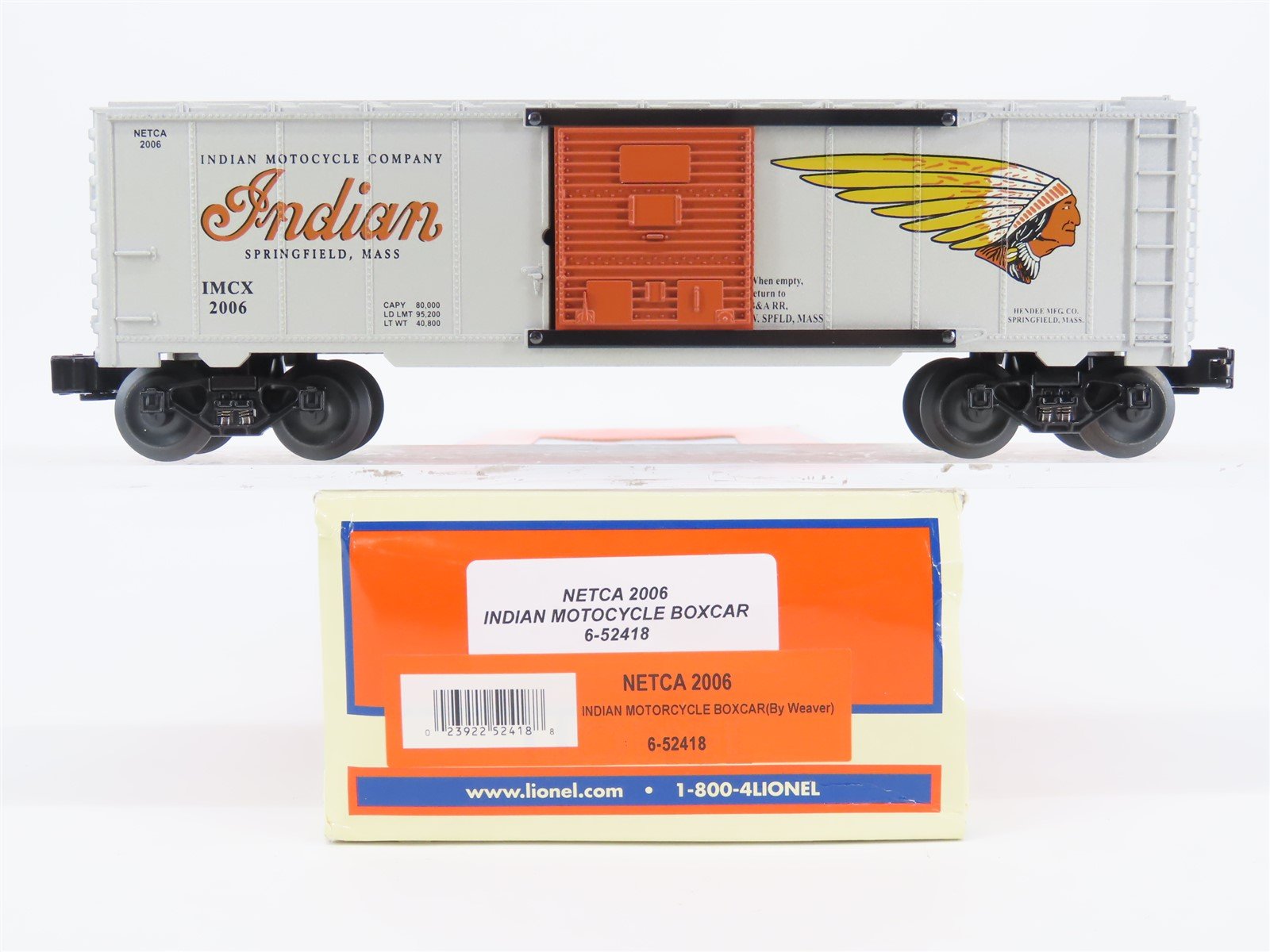 O Gauge 3-Rail Lionel 6-52418 NETCA 2006 IMCX Indian Motorcycle Box Car