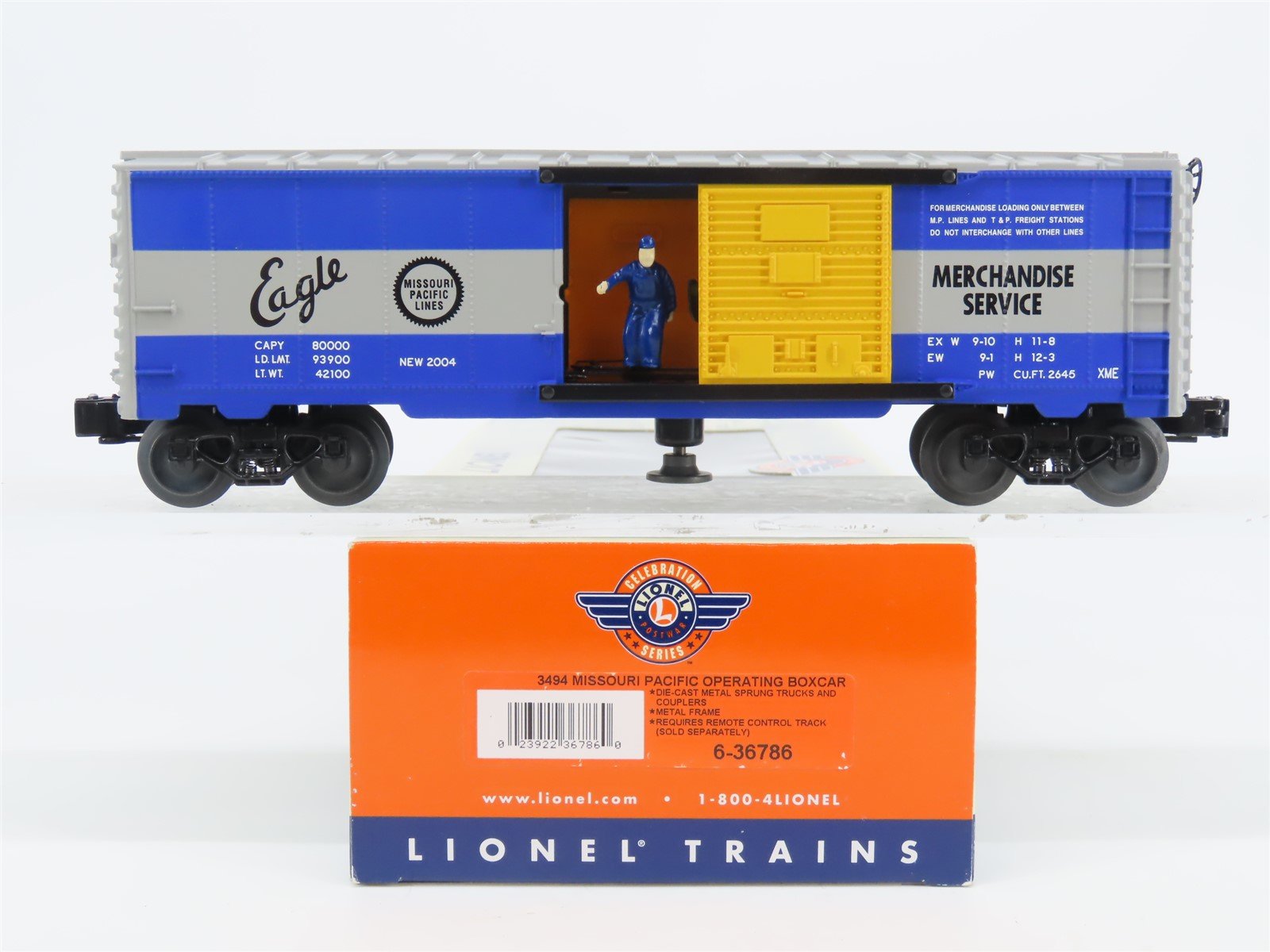 O Gauge 3-Rail Lionel 6-36786 MP "Eagle Merchandise" Operating Box Car #3494150