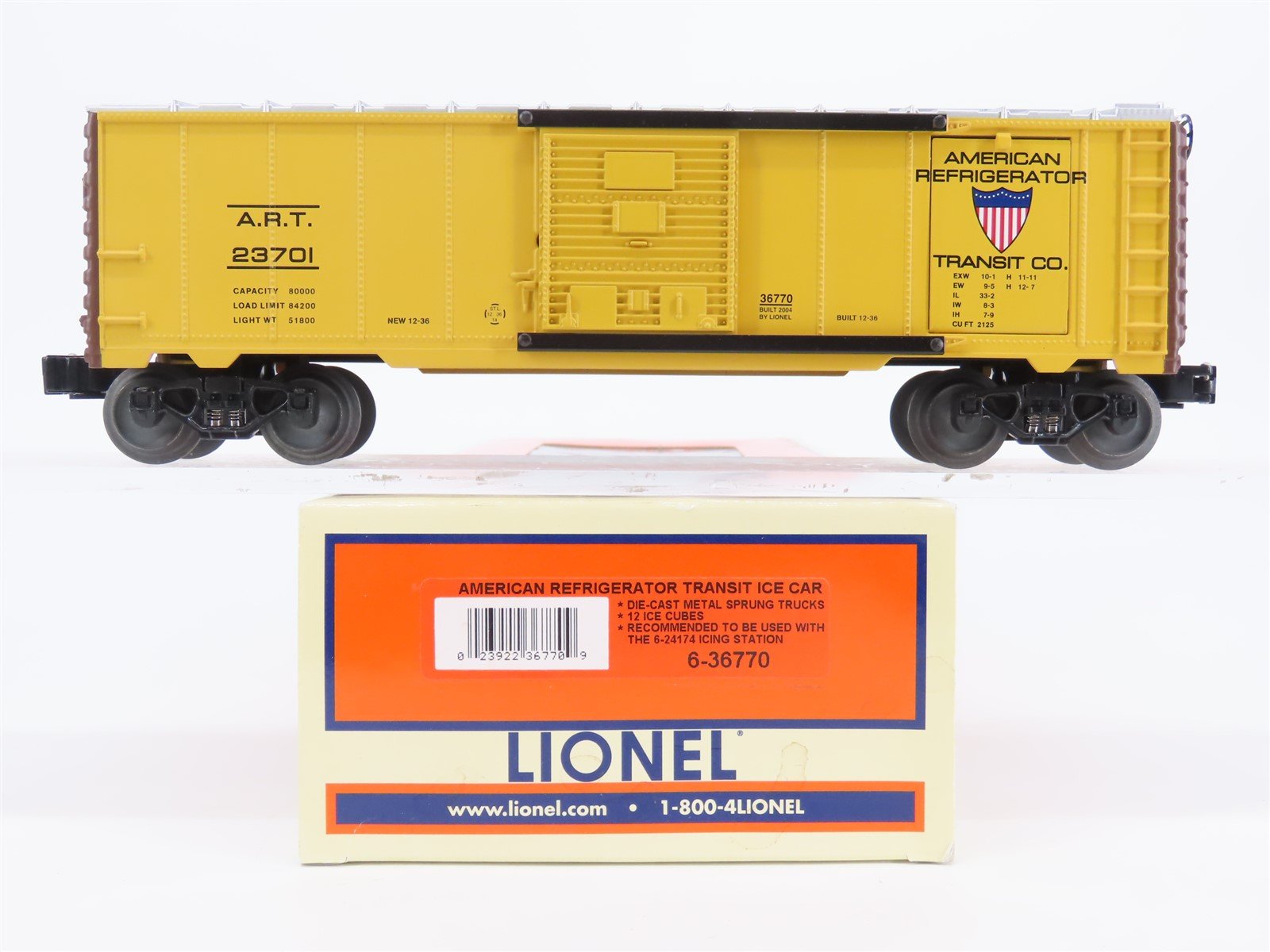 O Gauge 3-Rail Lionel 6-36770 UP ART American Refrigerator Transit Ice Car 23701