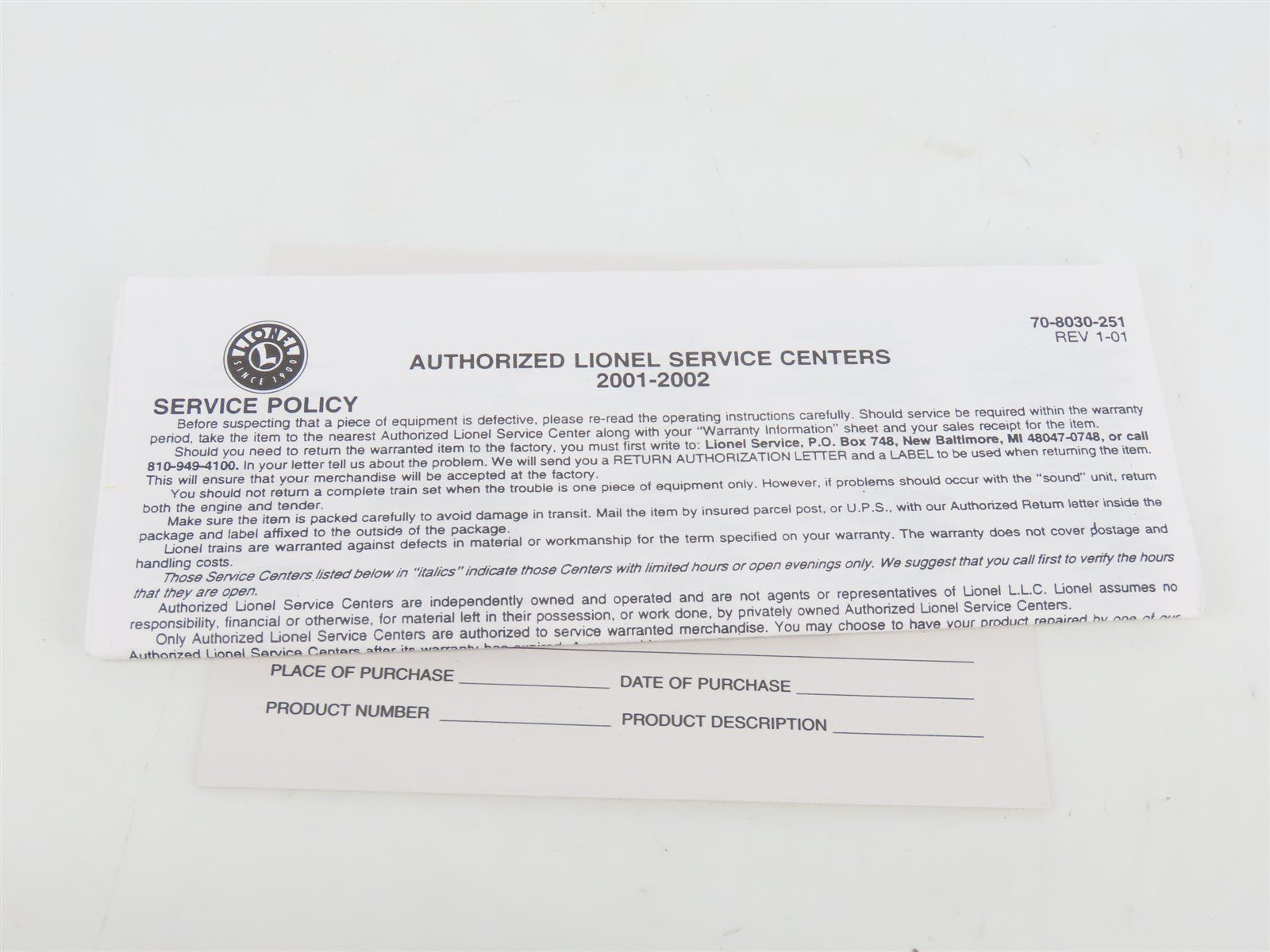 O Gauge 3-Rail Lionel 6-39236 WP Western Pacific 