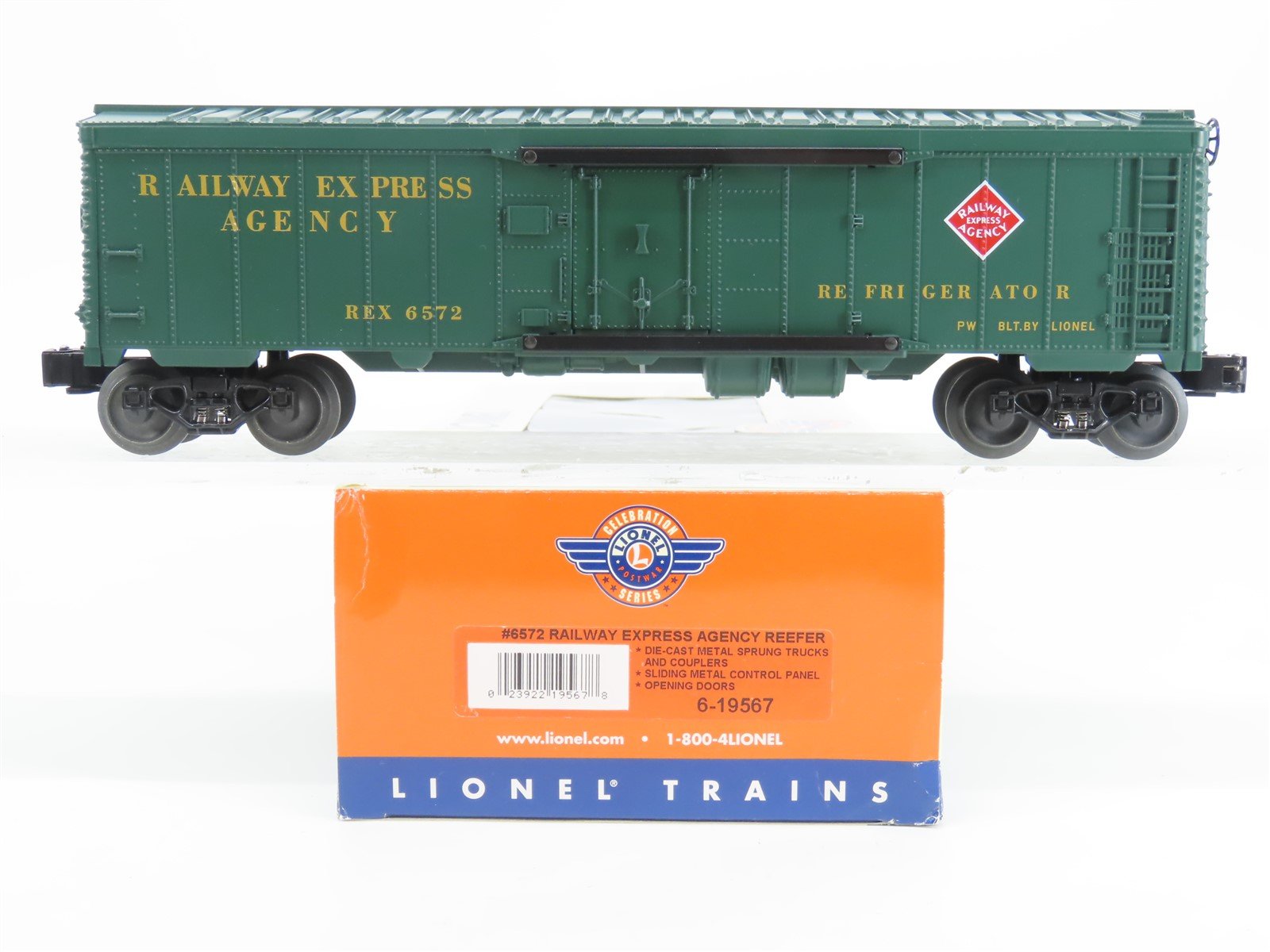 O Gauge 3-Rail Lionel 6-19567 REX Railway Express Agency Reefer #6572