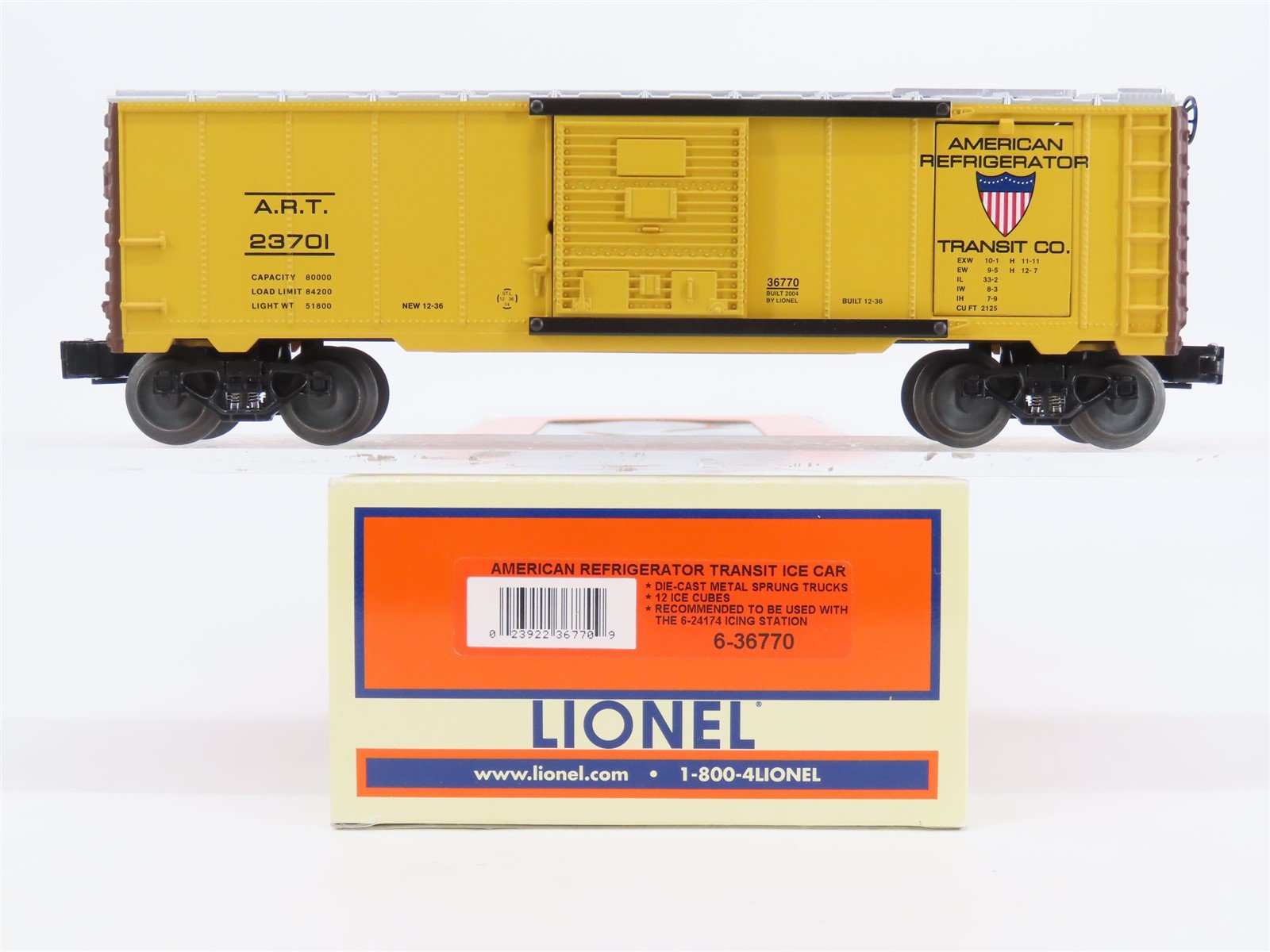 O Gauge 3-Rail Lionel 6-36770 UP ART American Refrigerator Transit Ice Car 23701