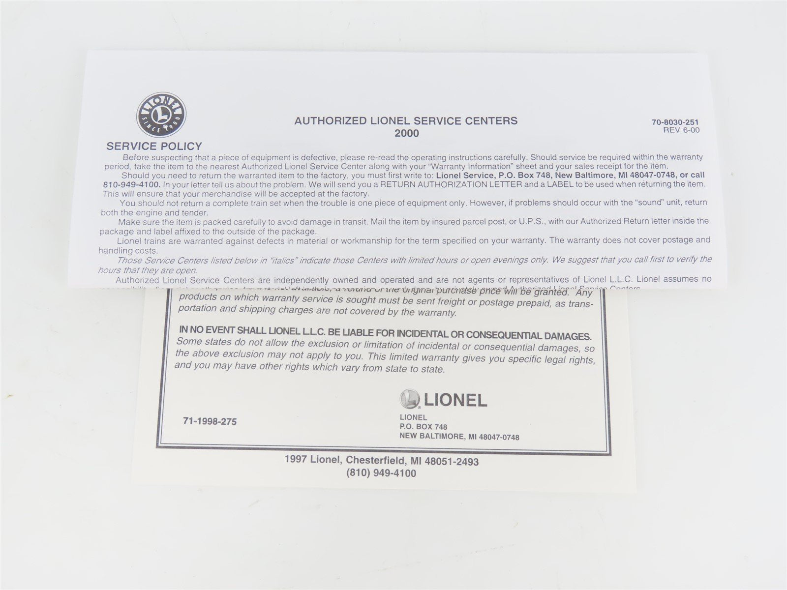 O Gauge 3-Rail Lionel 6-39208 UP Union Pacific 