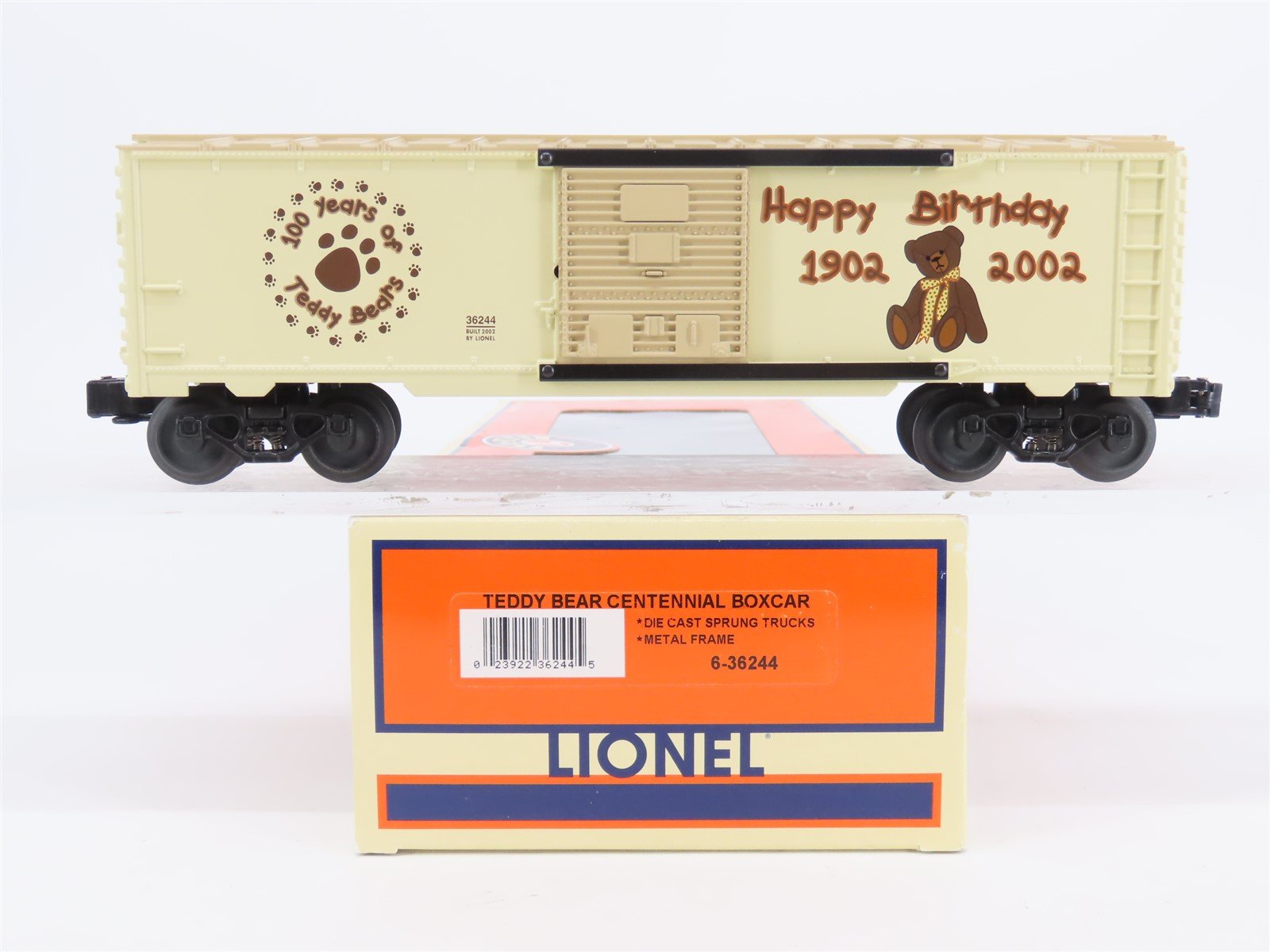 O Gauge 3-Rail Lionel 6-36244 Teddy Bear Centennial Birthday Box Car 1902-2002