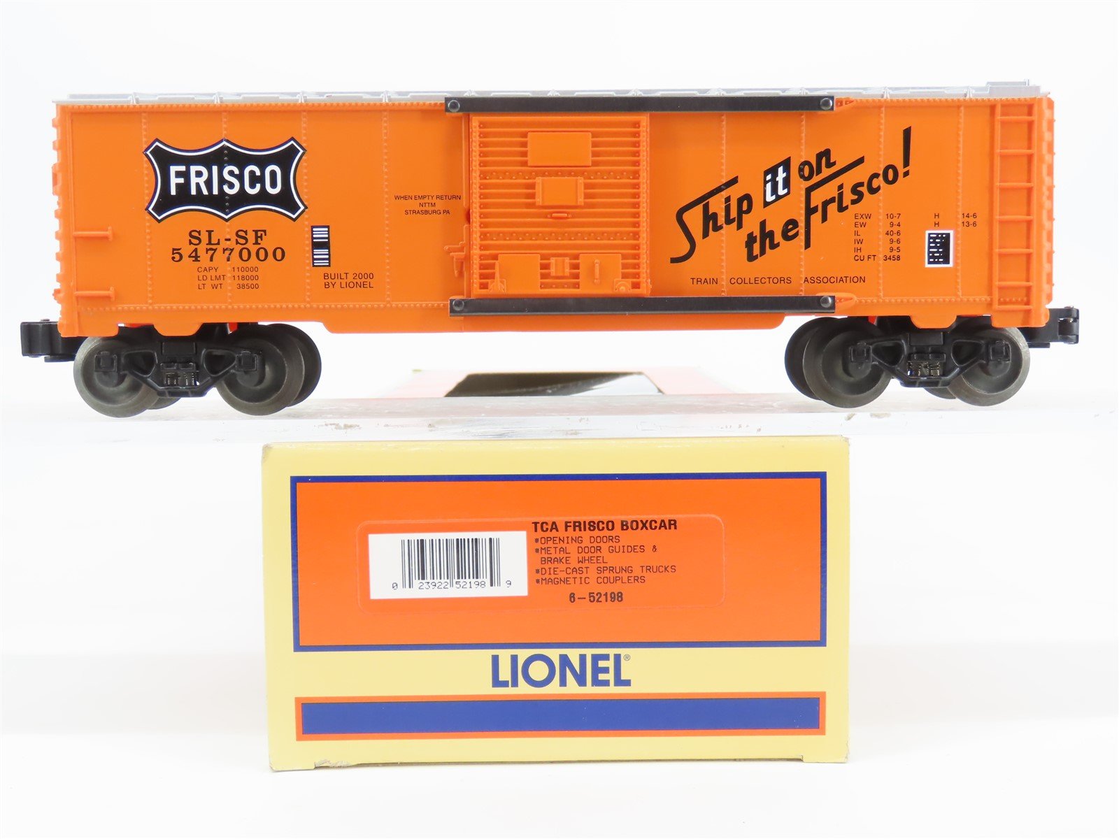 O Gauge 3-Rail Lionel 6-52198 SL-SF Ship it on the Frisco TCA Box Car #5477000