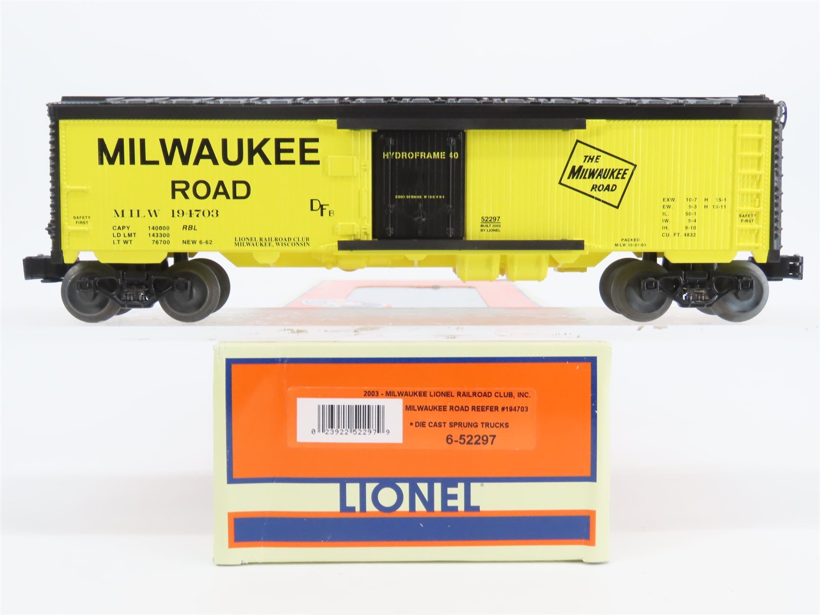 O Gauge 3-Rail Lionel 6-52297 MILW 2003 Milwaukee Railroad Club Reefer #194703