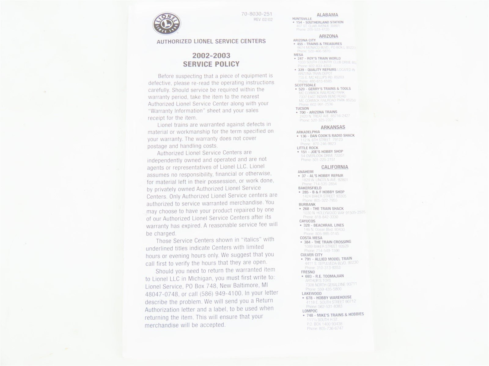 O 3-Rail Lionel 6-52256 New York & Atlantic 