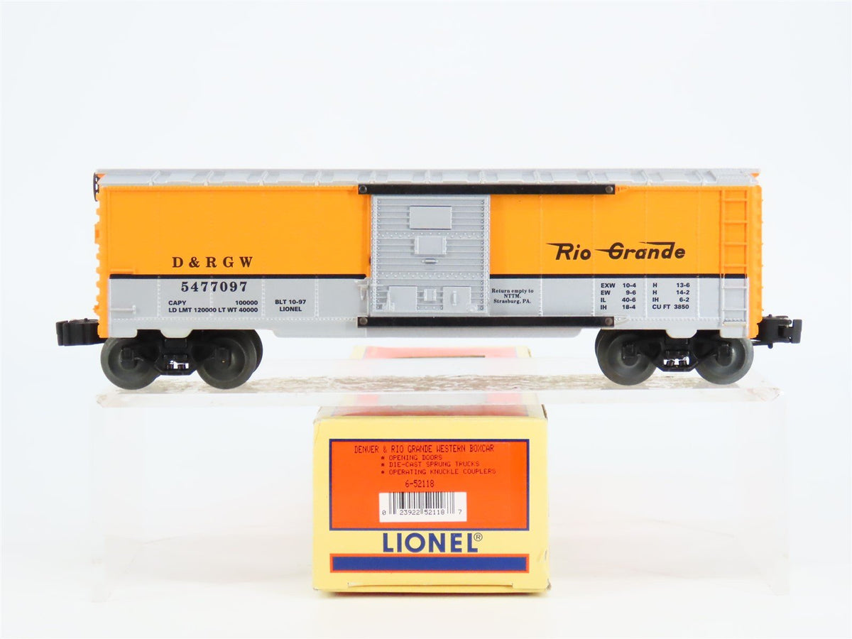 O Gauge 3-Rail Lionel 6-52118 DRGW Rio Grande Boxcar #5477097