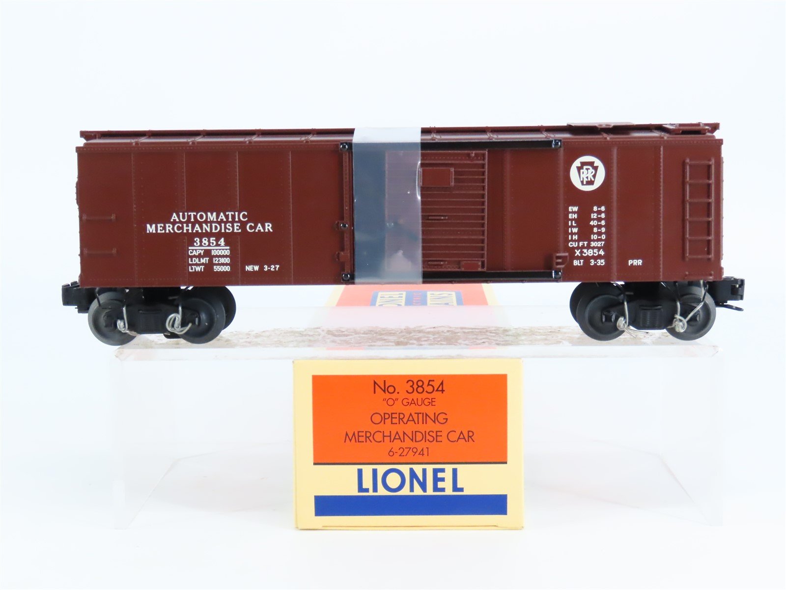 O Gauge 3-Rail Lionel 6-27941 PRR Pennsylvania Operating Boxcar #3854