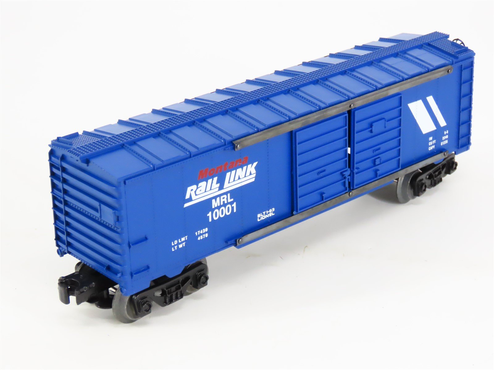 O Gauge 3-Rail Lionel 6-19251 MRL Montana Rail Link Double Door Boxcar #10001