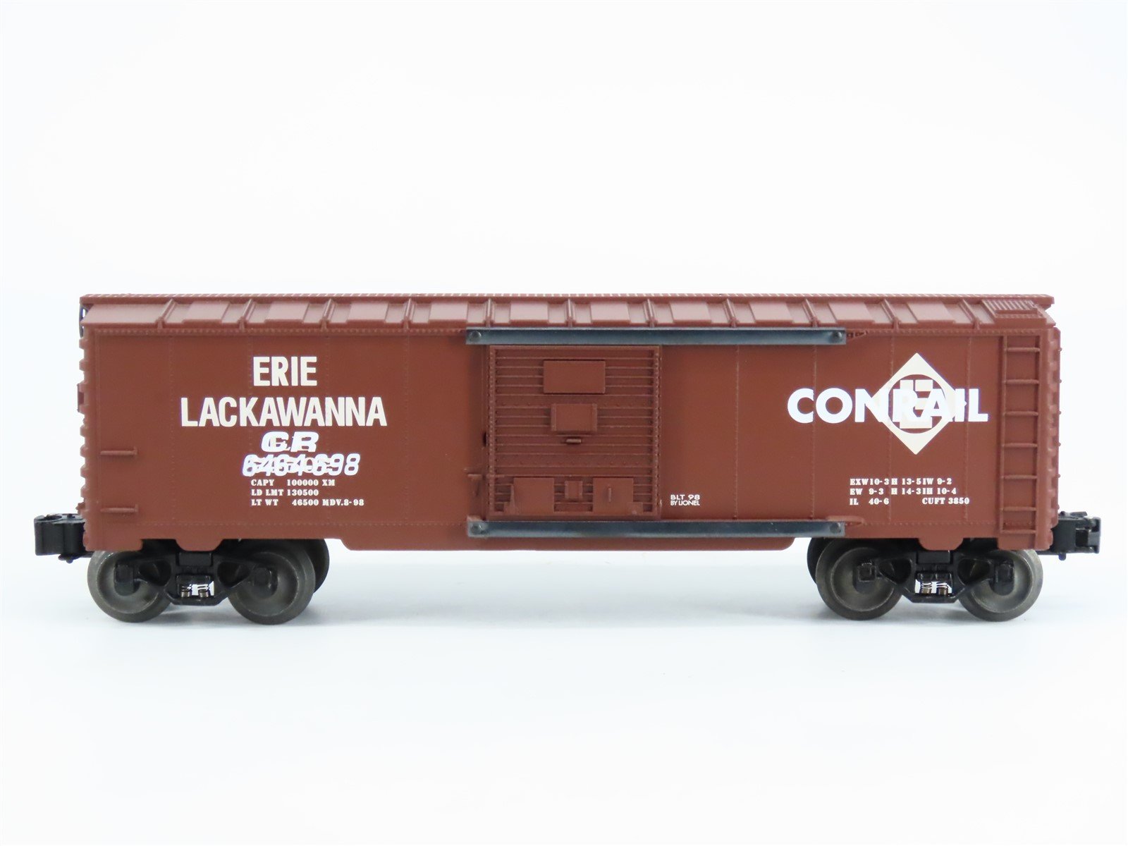 O Gauge 3-Rail Lionel CR Conrail Ex-Erie Lackawanna Boxcar #6464-698