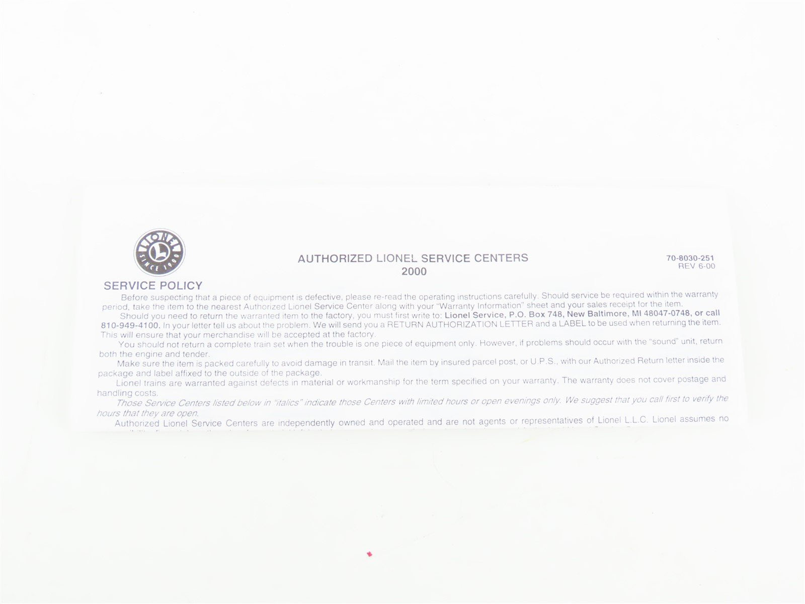 O Gauge 3-Rail Lionel 6-39208 UP Union Pacific Boxcar #903658