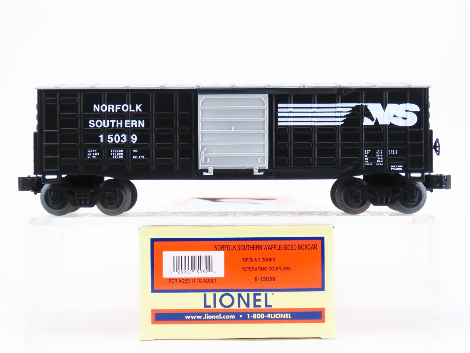 O Gauge 3-Rail Lionel 6-15039 NS Norfolk Southern Waffle-Side Boxcar #15039