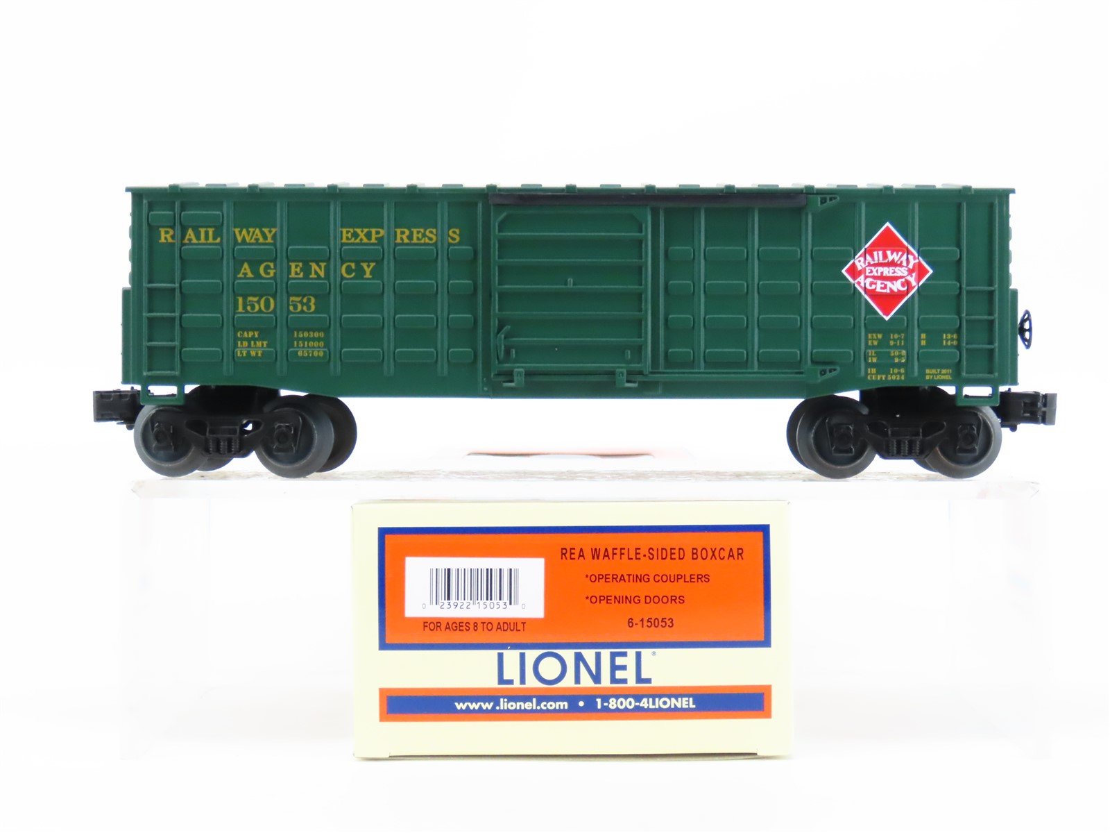 O Gauge 3-Rail Lionel 6-15053 REA Railway Express Waffle-Side Boxcar #15053