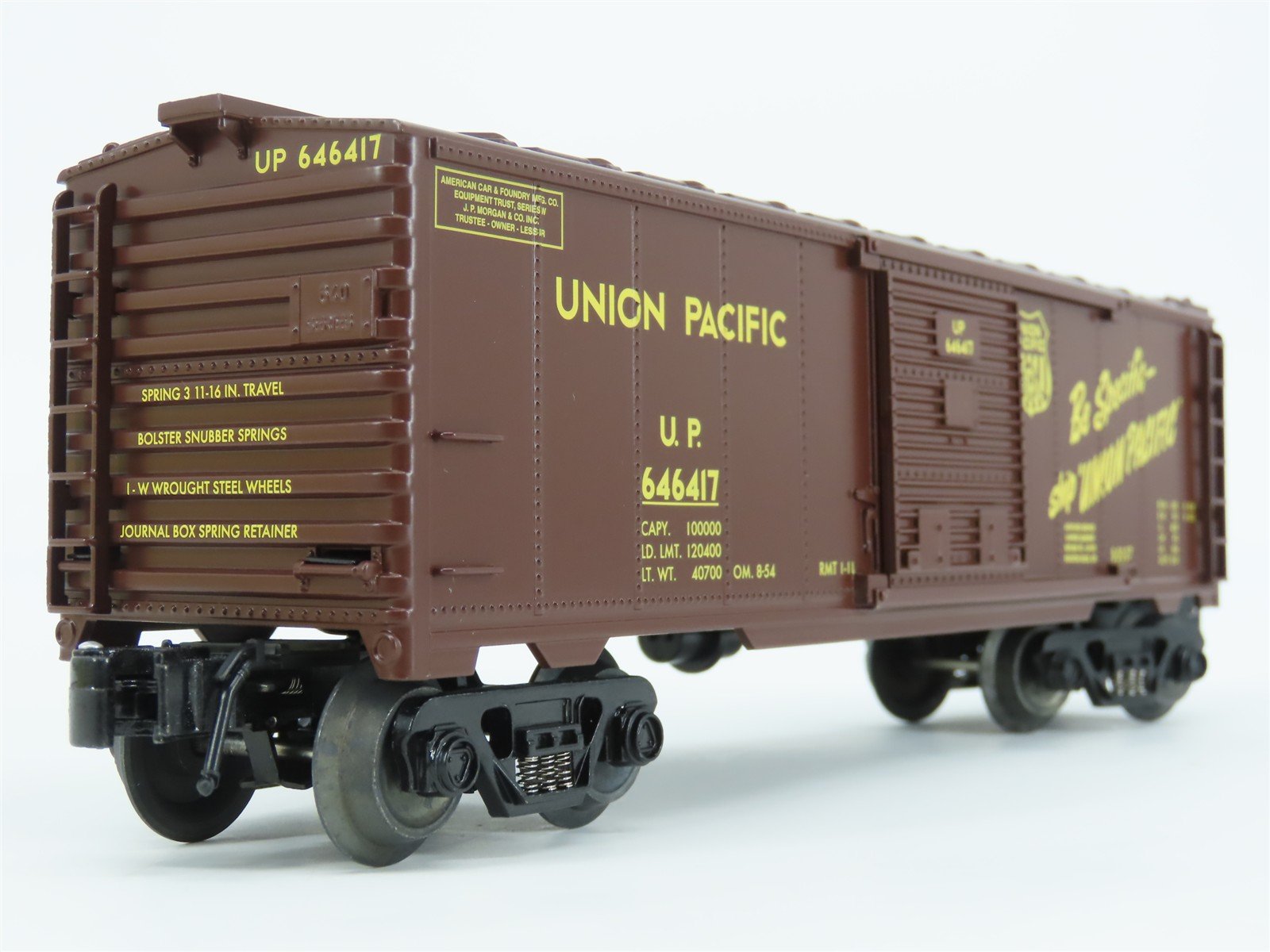 O Gauge 3-Rail Aristocraft 96417A UP Union Pacific Box Car w/Brakeman Figure