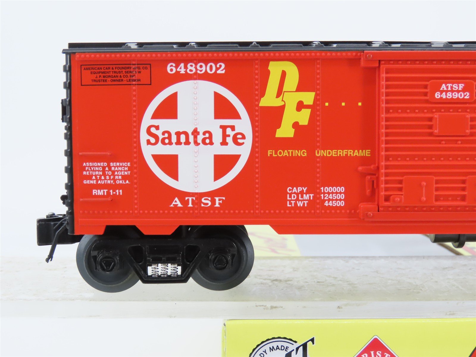 O Gauge 3-Rail Aristocraft 96414B ATSF Santa Fe Box Car w/Brakeman #648902